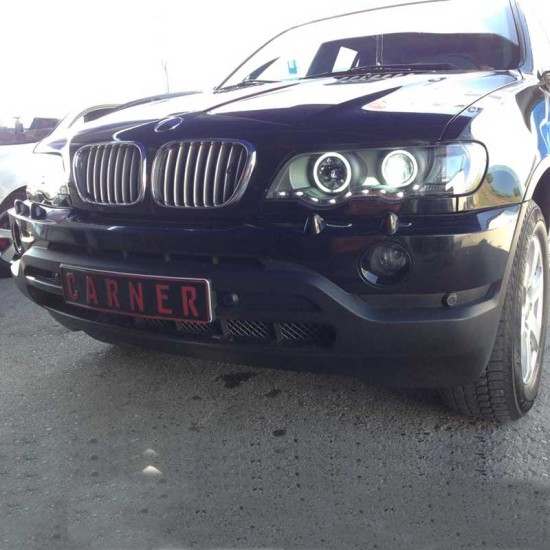 Μπροστινά Φανάρια Set Για Bmw X5 E53 99-03 CCFL Angel Eyes & DRL Μαύρα Xenon D2S/H1 Eagle Eyes