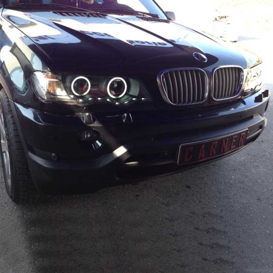 Μπροστινά Φανάρια Set Για Bmw X5 E53 99-03 CCFL Angel Eyes & DRL Μαύρα Xenon D2S/H1 Eagle Eyes