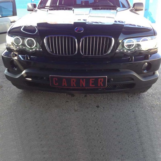 Μπροστινά Φανάρια Set Για Bmw X5 E53 99-03 CCFL Angel Eyes & DRL Μαύρα Xenon D2S/H1 Eagle Eyes