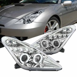 Μπροστινά Φανάρια Set Για Toyota Celica T230 99-05 Angel Eyes & Led Χρωμίου H3/H1 Manual Junyan Μπροστινά Φανάρια Set Για Toyota Celica T230 99-05 Angel Eyes & Led Χρωμίου H3/H1 Manual Junyan