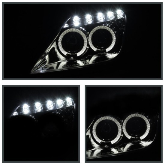Μπροστινά Φανάρια Set Για Toyota Celica T230 99-05 Angel Eyes & Led Χρωμίου H3/H1 Manual Junyan