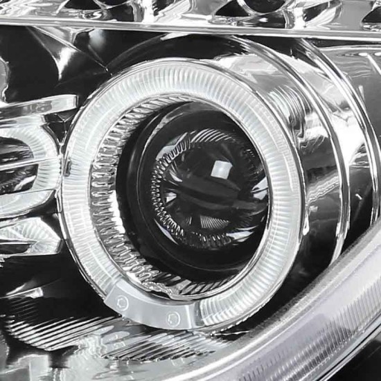 Μπροστινά Φανάρια Set Για Toyota Celica T230 99-05 Angel Eyes & Led Χρωμίου H3/H1 Manual Junyan