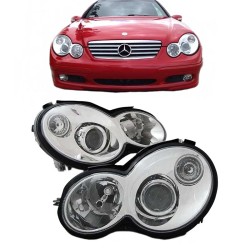 Μπροστινά Φανάρια Set Για Mercedes-Benz CL203 SportsCoupe 00-04 Projectors Χρωμίου H7/H7 Με Ρυθμιστή Αέρος Depo Μπροστινά Φανάρια Set Για Mercedes-Benz CL203 SportsCoupe 00-04 Projectors Χρωμίου H7/H7 Με Ρυθμιστή Αέρος Depo