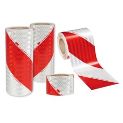 Αυτοκόλλητη Αντανακλαστική Ταινία Ριγέ Κόκκινη / Άσπρη 3Μ 1 Μέτρο Αυτοκόλλητη Αντανακλαστική Ταινία Ριγέ Κόκκινη / Άσπρη 3Μ 1 Μέτρο