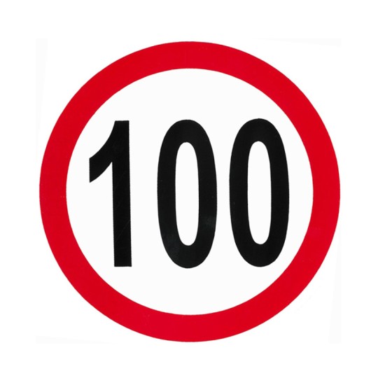 Αυτοκόλλητο Με Όριο Ταχύτητας "100" Απλό 15cm Σ.Π.504 1 Τεμάχιο