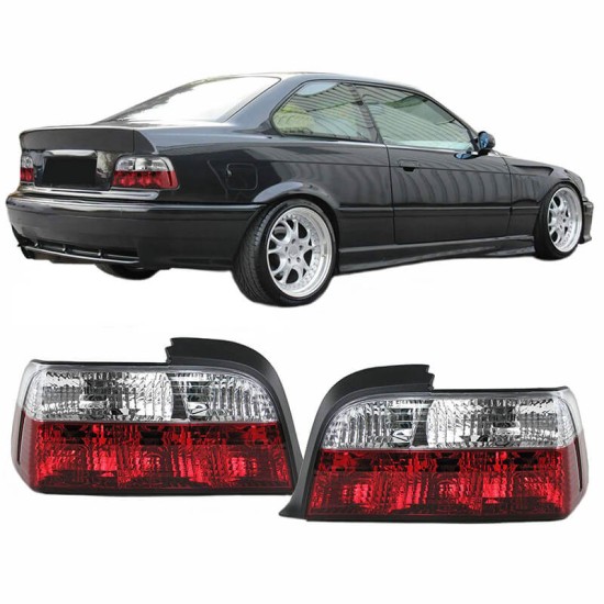Πισινά Φανάρια Set Για Bmw 3 E36 Coupe/Cabrio 90-99 Κόκκινο/Crystal Depo