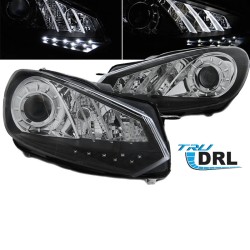 Μπροστινά Φανάρια Set Για Vw Golf VI (6) 08-12 TRU DRL Shark Look Μαύρα H7 Με Μοτέρ Depo Μπροστινά Φανάρια Set Για Vw Golf VI (6) 08-12 TRU DRL Shark Look Μαύρα H7 Με Μοτέρ Depo