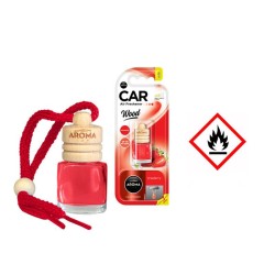 Αρωματικό Αυτοκινήτου Κρεμαστό Μπουκαλάκι Με Ξύλινο Καπάκι Aroma 6ml Με Άρωμα Φράουλα