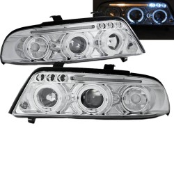 Μπροστινά Φανάρια Set Για Audi A4 B5 99-00 Angel Eyes & Led Χρωμίου H1/H1 Junyan Μπροστινά Φανάρια Set Για Audi A4 B5 99-00 Angel Eyes & Led Χρωμίου H1/H1 Junyan
