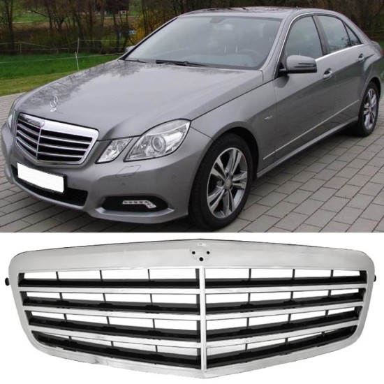 Μάσκα Για Mercedes-Benz E-Class W212 09-13 Avantgarde Χρώμιο/Μαύρο 1 Τεμάχιο