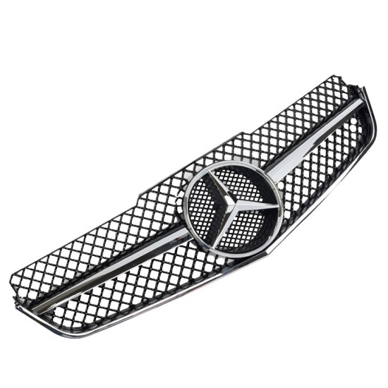 Μάσκα Για Mercedes-Benz E-Class Coupe W207 / C207 07-14 Amg Look Με Μονή Γρίλια Μαύρο/Χρώμιο 1 Τεμάχιο