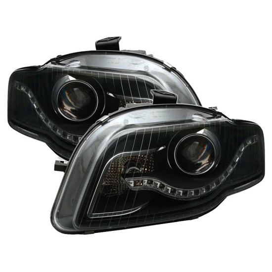 Μπροστινά Φανάρια Set Για Audi A4 B7 04-08 Μαύρα H9 Με Μοτέρ Eagle Eyes