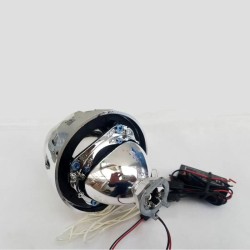 Προτζέκτορες Φαναριών Bi-Xenon Για Retrofit 2.5" H1 Με Διπλό Angel Eyes CCFL Τετράγωνο Λευκό & Στρόγγυλο Κόκκινο 2 Τεμάχια