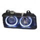 Μπροστινά Φανάρια Set Για Bmw 3 E36 Coupe / Sedan / Compact / Touring 90-99 Angel Eyes Μαύρα H7/H7 Carner