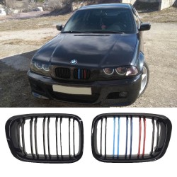 Καρδιές Μάσκας Για Bmw 3 E46 99-01 Sedan/Touring/Compact M4 Look Με Διπλή Γρίλια Tri-color / Μαύρο Γυαλιστερό 2 Τεμάχια Καρδιές Μάσκας Για Bmw 3 E46 99-01 Sedan/Touring/Compact M4 Look Με Διπλή Γρίλια Tri-color / Μαύρο Γυαλιστερό 2 Τεμάχια