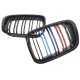 Καρδιές Μάσκας Για Bmw 3 E46 99-01 Sedan/Touring/Compact M4 Look Με Διπλή Γρίλια Tri-color / Μαύρο Γυαλιστερό 2 Τεμάχια