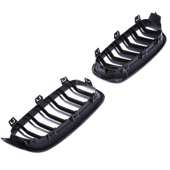 Καρδιές Μάσκας Για Bmw 3 F30 / F31 11-18 M4 Look Με Διπλή Γρίλια Μαύρο Ματ 2 Τεμάχια