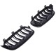 Καρδιές Μάσκας Για Bmw 3 F30 / F31 11-18 M4 Look Με Διπλή Γρίλια Μαύρο Ματ 2 Τεμάχια