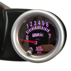 'Οργανο Πίεσης Λαδιού Racesport Mirror Look Φιμέ 52mm Με 7 Χρώματα 'Οργανο Πίεσης Λαδιού Racesport Mirror Look Φιμέ 52mm Με 7 Χρώματα