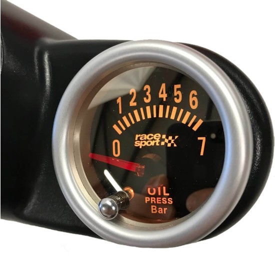 'Οργανο Πίεσης Λαδιού Racesport Mirror Look Φιμέ 52mm Με 7 Χρώματα
