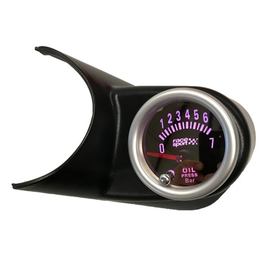 'Οργανο Πίεσης Λαδιού Racesport Mirror Look Φιμέ 52mm Με 7 Χρώματα