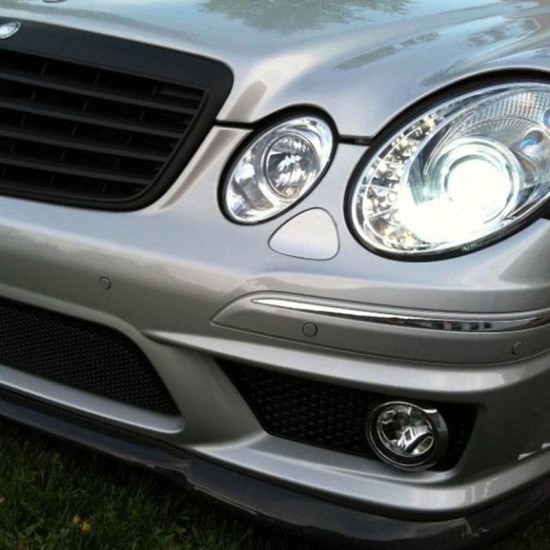 Μπροστινά Φανάρια Set Για Mercedes-Benz E-Class W211 06-09 DRL Χρωμίου H7/H7 Με Μοτέρ Sonar