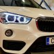 Μπροστινά Φανάρια Set Για Bmw X1 F48 15+ Angel Eyes Full Led Upgrade Μαύρα Με Μοτέρ