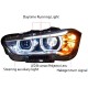 Μπροστινά Φανάρια Set Για Bmw X1 F48 15+ Angel Eyes Full Led Upgrade Μαύρα Με Μοτέρ