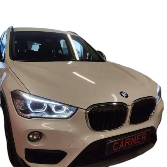 Μπροστινά Φανάρια Set Για Bmw X1 F48 15+ Angel Eyes Full Led Upgrade Μαύρα Με Μοτέρ