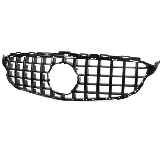 Μάσκα Για Mercedes-Benz C-Class W205 14+ GT Amg Panamericana Look Γυαλιστερή Μαύρη 1 Τεμάχιο