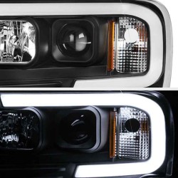 Μπροστινά Φανάρια Set Για Dodge Ram 02-06 DRL Tube Lights Μαύρα H1/H1 Manual Sonar