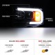 Μπροστινά Φανάρια Set Για Dodge Ram 02-06 DRL Tube Lights Μαύρα H1/H1 Manual Sonar