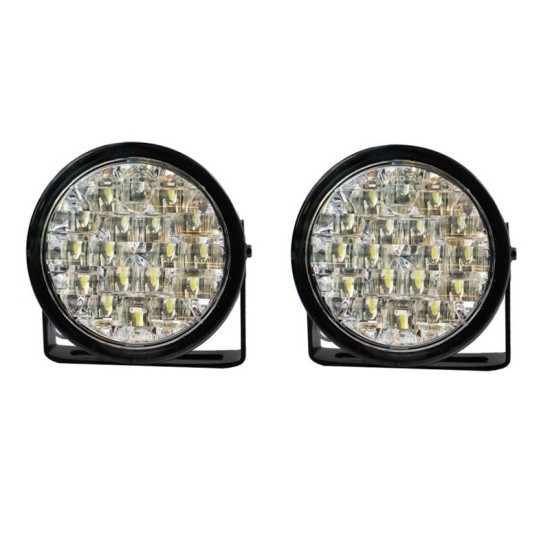DRL Set Φώτα Ημέρας Universal Στρόγγυλα DRL 9R 210Flux M-Tech 12-24 Volt 88mm 2 Τεμάχια
