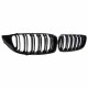 Καρδιές Μάσκας Για Bmw 4 F32 / F33 / F36 13-16 M4 Look Με Διπλή Γρίλια Μαύρο Γυαλιστερό 2 Τεμάχια