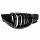 Καρδιές Μάσκας Για Bmw 4 F32 / F33 / F36 13-16 M4 Look Με Διπλή Γρίλια Μαύρο Γυαλιστερό 2 Τεμάχια