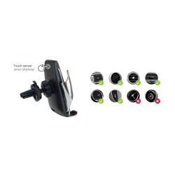 Βάση Κινητού Αεραγωγού & Με βεντούζα Αυτόματη με Wireless Φόρτιση Ασημί ΡΗW-01 02160