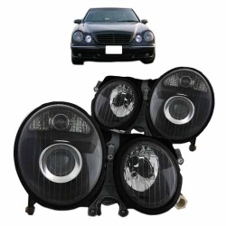Μπροστινά Φανάρια Set Για Mercedes-Benz E-Class W210 99-02 Projectors Μαύρα H7/H7 Με Ρύθμιση Αέρος Depo Μπροστινά Φανάρια Set Για Mercedes-Benz E-Class W210 99-02 Projectors Μαύρα H7/H7 Με Ρύθμιση Αέρος Depo