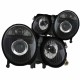 Μπροστινά Φανάρια Set Για Mercedes-Benz E-Class W210 99-02 Projectors Μαύρα H7/H7 Με Ρύθμιση Αέρος Depo