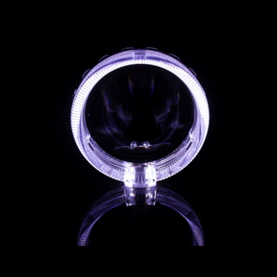 Καπάκια Για Προτζέκτορες 2.5" Mini Gatling Gun Με Led Angel Eyes Χρώμιο Retrofitlab 2 Τεμάχια
