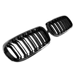 Καρδιές Μάσκας Για Bmw X5 F15 / X6 F16 13-18 M4 Look Με Διπλή Γρίλια Μαύρο Γυαλιστερό 2 Τεμάχια