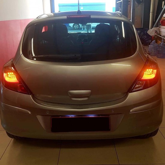 Πισινά Φανάρια Set Για Opel Corsa D 3D 06-14 Led Bar Μαύρα Sonar