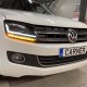 Μπροστινά Φανάρια Set Για Vw Amarok 2010+ DRL Full Led Halogen Version Μαύρα LEDHL107-BK OsramLedriving