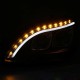 Μπροστινά Φανάρια Set Για Mercedes-Benz S-Class W220 98-05 DRL & Led Φλας ΜαύραH7/H1 Manual JunYan
