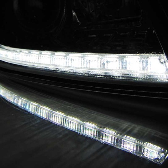 Μπροστινά Φανάρια Set Για Skoda Octavia 1Z 09-12 TRU DRL Χρωμίου H7/H1 Με Μοτέρ Sonar