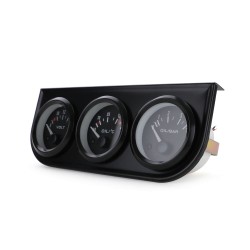 Σετ Οργάνων Αυτοκινήτου Oldtimer Retro Black 52mm 4 Τεμαχίων Volt / Oil Temp / Oil Press / Βάση Ταμπλό Τριπλή Σετ Οργάνων Αυτοκινήτου Oldtimer Retro Black 52mm 4 Τεμαχίων Volt / Oil Temp / Oil Press / Βάση Ταμπλό Τριπλή
