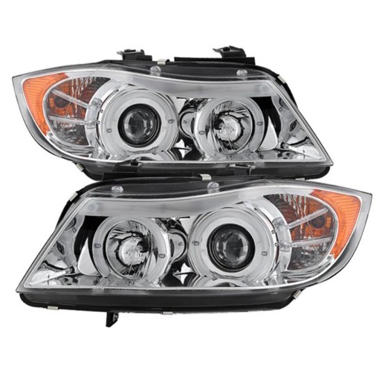 Μπροστινά Φανάρια Set Για Bmw 3 E90 / E91 05-08 Angel Eyes Χρωμίου H7/H1 Sonar