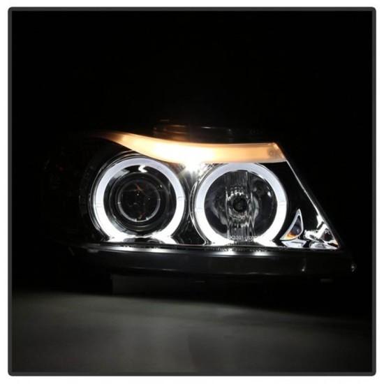 Μπροστινά Φανάρια Set Για Bmw 3 E90 / E91 05-08 Angel Eyes Χρωμίου H7/H1 Sonar