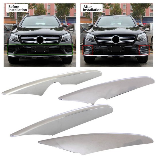 Τριμ Προφυλακτήρα Εμπρός Χρωμίου Για Mercedes-Benz GLC-Class X253/C253 15+ Σετ 4 Τεμαχίων