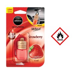 Αρωματικό Αυτοκινήτου Κρεμαστό Μπουκαλάκι Με Ξύλινο Καπάκι Aroma 6ml Με Άρωμα Φράουλα