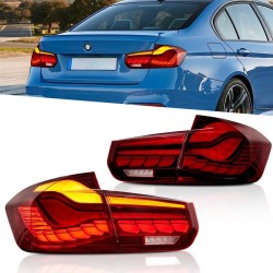Πισινά Φανάρια Set Για Bmw 3 F30 11-18 Sedan M4 Look OLed Dynamic Start Up Κόκκινο/Crystal Vland